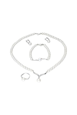 Chavin Inci Gümüş Kolye Küpe Bileklik Yüzük Takım Set Ds38