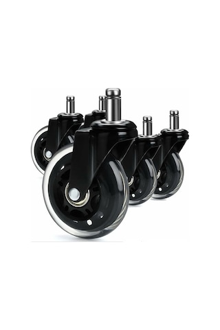 Flybuy 5'li Ofis Koltuğu Tekerlek Seti - 360 Dönme - Yedek Tekerlekler - 75mm, 10x22mm - Ofis/ev Kullanımı -