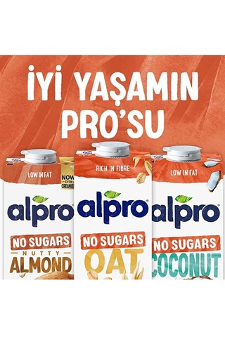 Alpro Şekersiz Yulaf Sütü 4x1 L Vegan Laktozsuz Bitkisel Bazlı