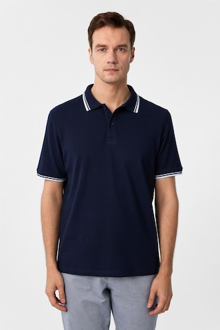 Süvari Lacivert Regular Armürlü Polo Yaka Tişört-37365 Lacivert