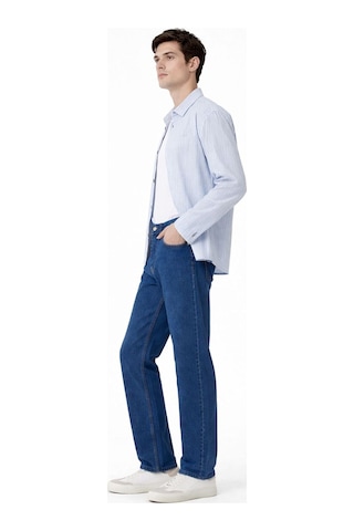 Oraystore Erkek Lacivert Battal Boy Likralı Rahat Kalıp Kot Pantolon Lacivert