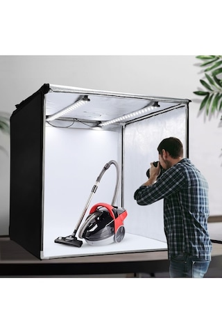Kenly Profesyonel Stüdyo Led Işıklı Ürün Fotoğraf Çekim Çadırı 80 x 80 CM