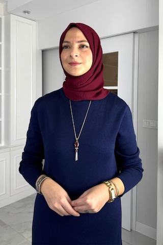 Rabia Şamlı Öykü Çelik Örme Triko Elbise Lacivert Normal