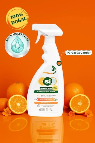 Si Senin İçin %100 Doğal Cam Temizleyici Portakal Yağlı 750 Ml.