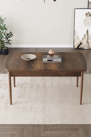 Sar Pakete Almira Serisi, Barok Ahşap Desen 80x132 Açılabilir Mdf Mutfak Masası Takımı 4 Adet Sandalye Siyah