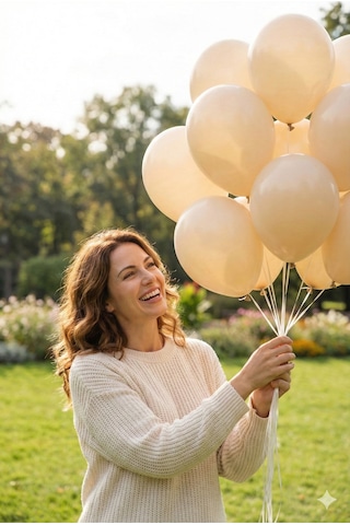 Pastel Balon 11 İnc 28 Cm Doğum Günü Parti Malzemeleri 10 Adet Krem