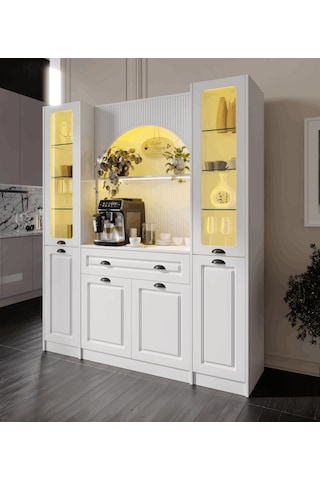 Guneystore Armoni Black Maxi Kahve Köşesi Komple Mdf Beyaz