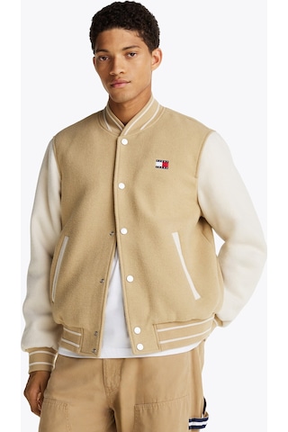 Tommy Jeans Regular Fit Bej Erkek Ceket Dm0dm20216act Tjm Wool Blend Vrsıty Bej