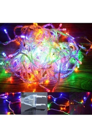 10 Metre 100 Ledli Fişli Led, Dekor Lambası 10m Rgb Yılbaşı Ağacı Işığı Çok Renkli