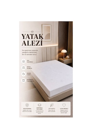 Yatak Alezi Fitted Jakarlı Comfort Serisi Sıvı Geçirmez Beyaz