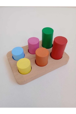 Montessori Eşleştirme Tablalı Silindirler 6 Lı