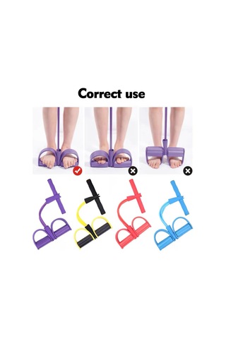 Shineyee Kırmızı Renkli Ayaklı Esnek Kordon Egzersiz Cihazı Kırmızı