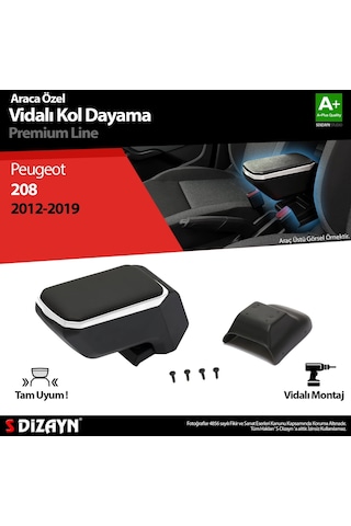 Peugeot 208 Abs Vidalı Kol Dayama Kolçak Gri 2012-2019 A+kalite