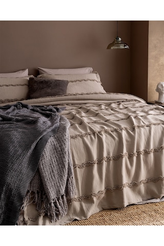 Madame Coco Rostrenen Tek Kişilik Pamuklu Yatak Örtüsü - Gri 8684427179871 Gri