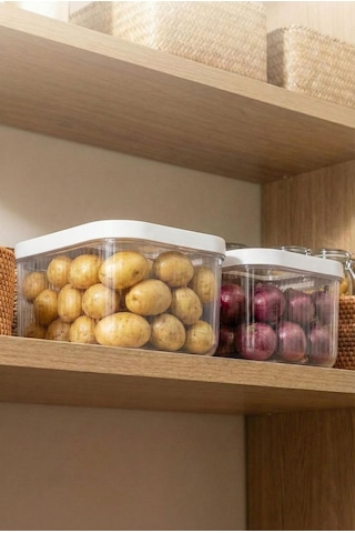2'li 12 Lt Multibox Beyaz Kayar Kapaklı Saklama Kabı & Erzak Kabı & Patates Soğan Kovası Siyah