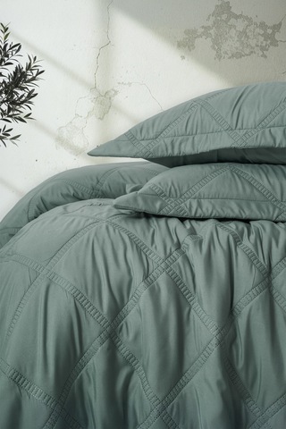 Cotton Box Serra Çift Kişilik Yatak Örtüsü Tila Mint Yeşil