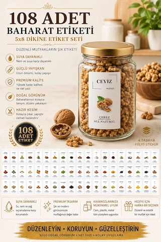Renkli Kavanoz Etiket Seti-108 Adet Baharat, Bakliyat, Ot Ve Kuruyemiş Etiketi-5x8cm Folyo Sticker Beyaz Renkli Kavanoz Etiket Seti-108 Adet Baharat, Bakliyat, Ot Ve Kuruyemiş Etiketi-5x8cm Folyo Sticker Beyaz