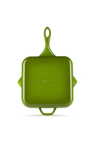 Hosse 28x28 Cm Kare Çift Kulplu Döküm Kızartma Tava Yeşil Hs K Ktv 2828 Yeşil