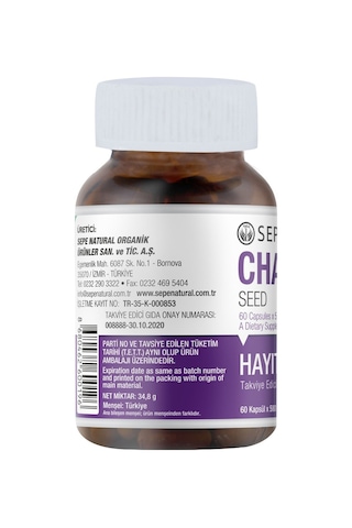 Sepe Natural Chaste Seed Hayıt Tohumu 60 Kapsül x 580 mg