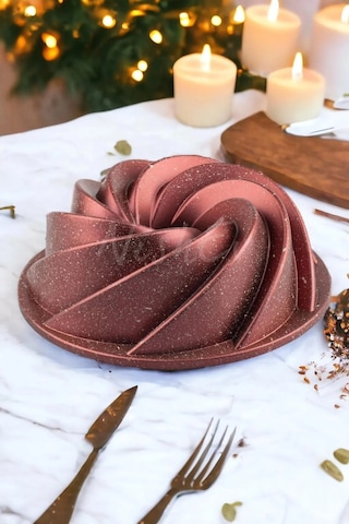 Girift Golden Pink Premium 26 Cm Döküm Kek Kalıbı Renkli