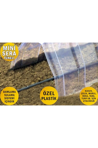 4 Adet Mini Sera Tüneli Özel Plastik Kavun Çilek Marul Bahçe Serası 170 Cm X 35 Cm