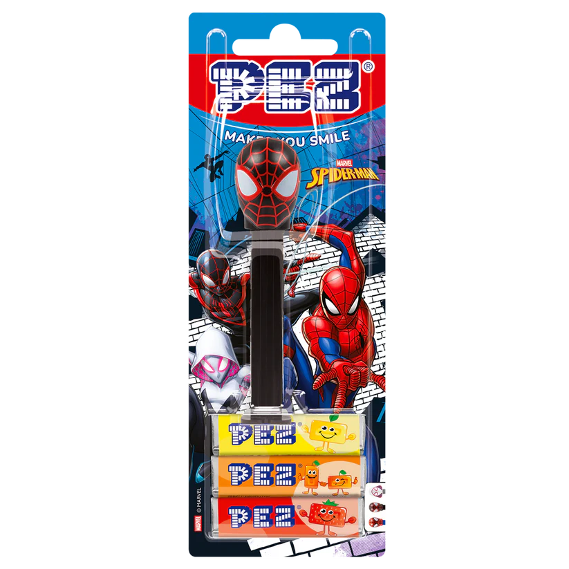 Pez Dispenser Marvel Miles Morales Meyve Aromalı Şekerleme Makinesi Ve Şekerleme Yedekleri