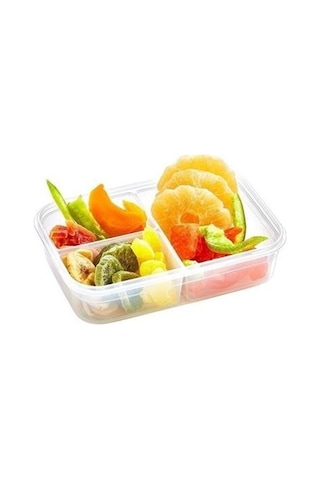 3 Bölmeli Kilitli Kapaklı 1 Litre Erzak Saklama Kabı Lc-510 Çok Renkli