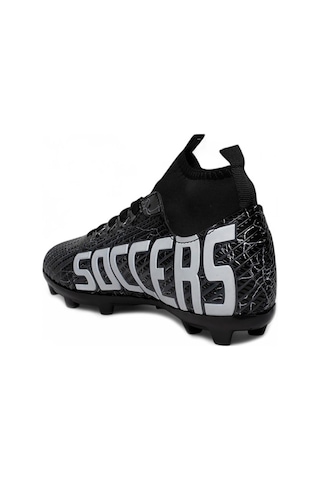 Celira Bys Siyah Beyaz Erkek Futbol Krampon Ayakkabı Siyah - Beyaz
