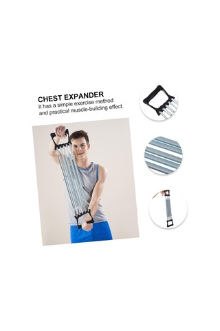 1pc Yay Göğüs Genişletici Kol Mukavemeti Egzersizi İç Mekan Fitness İçin 5 Springs Stretch Halat Arm Trainer