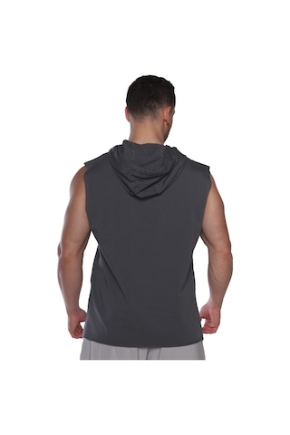 Musclecloth Training Club Kapüşonlu Kolsuz Sweatshirt Füme Gri