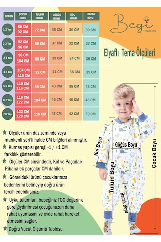 Begi 2.5 Tog Elyaflı Uyku Tulumu Fermuarlı %100 Pamuk 2-8 Yaş Lacivert