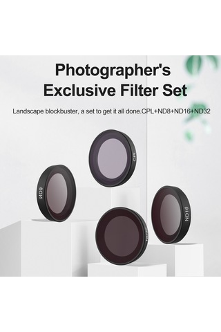 Springsun Telesın Is-flt-go3 4'lü Filtre Seti Lens Filtre Kiti Cpl Filtre + Nd8/ Nd16/ Nd32 Filtre Alüminyum Çerçeve Optik Cam Su Geçirmez