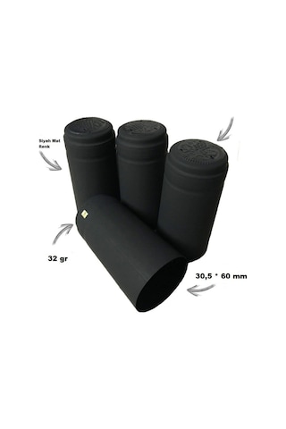 200 Adet Kapşon Siyah 30.5-60 Mm Şarap Şişesi Kapatma