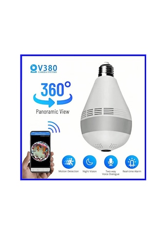Panoramik 360 Ampul Kamera E27 Duy Girişli Led Wifi Kamera