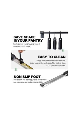 Createtech Zester Siyah Saplı Rendesi, Rendesi Rende, Peynir M Limon 8ın Nc