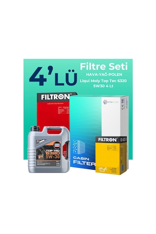 Filtron Citroen Ds4 1.2 Benzinli Filtre Bakım Seti Liqui Moly Motor Yağlı (2022-2024) 4 Lü -