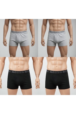 Qulothes Erkek 4'lü Pamuklu Likralı Esnek Kumaş Karışık Boxer Çok Renkli