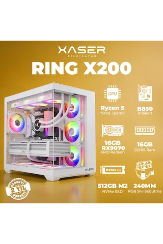 Xaser Ring X200 R-5 7500f 16 GB   512 GB M.2 Nvme  SSD 16 GB RX9070 Free Dos Masaüstü Oyuncu Bilgisayarı