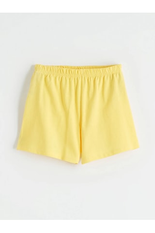 Lc Waikiki Sarı Baskılı Kız Çocuk Şortlu Pijama Takımı