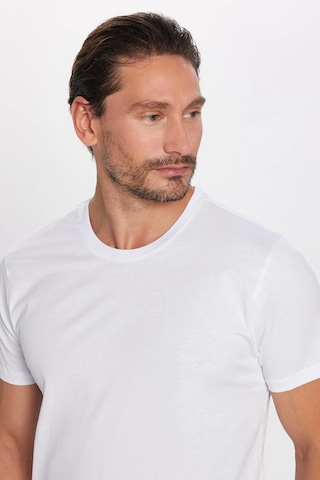 Tudors Unisex 3'lü Paket Siyah-beyaz-lacivert Slim Fit Dar Kesim %100 Pamuk Bisiklet Yaka Tişört-34857 Multi