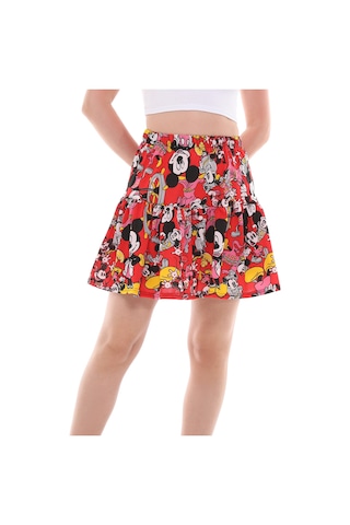 Mıckey Mouse Çizgi Film Karakterli Jarse Kumaş Şort Etek Çok Renkli