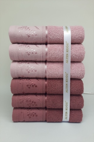 Özdilek Ditsy Havlu 6 Adet - Pembe Mürdüm Çok Renkli