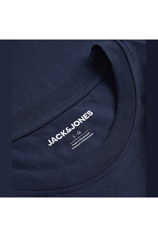 Jack & Jones Erkek Gögüs Baskili Bisiklet Yaka Tisört - Tom - 12298418 Lacivert