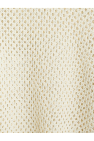 Lcw Comfort Ekru Bisiklet Yaka Ajurlu Kadın Triko Kazak