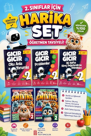 2. Sınıflar İçin Öğretmen Tavsiyeli Harika Set 5 Kitap