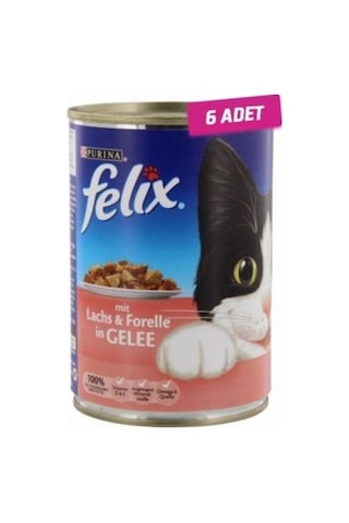 6 Adet - Felix Somonlu Ve Alabalıklı Konserve Kedi Mamasi 400 Gr