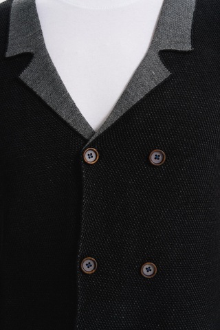 Arma Erkek Slim Fit Örme Likralı Pike Yelek Kısa Kollu, %90 Akrilik %10 Wool K0yyo0857 Siyah