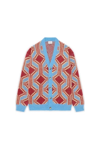 Aymer Şık Le Cardigan Mohair Geometrique - Kırmızı Yün Ve Mohair Triko Hırka