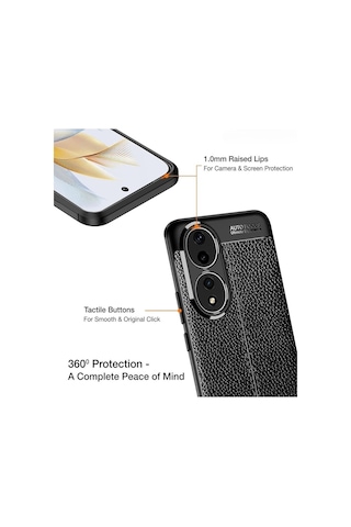 Honor 90 Deri Desenli Silikon Kılıf - Ultra Darbe Emici Kamera Korumalı Kapak
