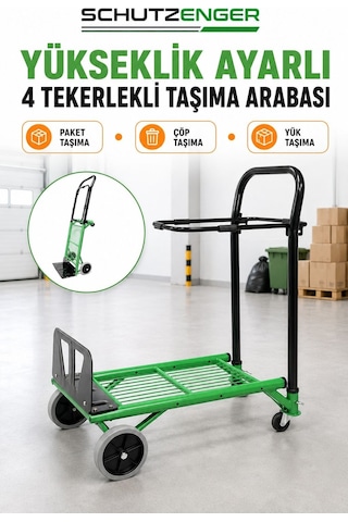 80 Kg Taşıma Arabası Yük Paket Çöp Paket Taşıma Yükseklik Ayarlanır Çok Amaçlı P117b
